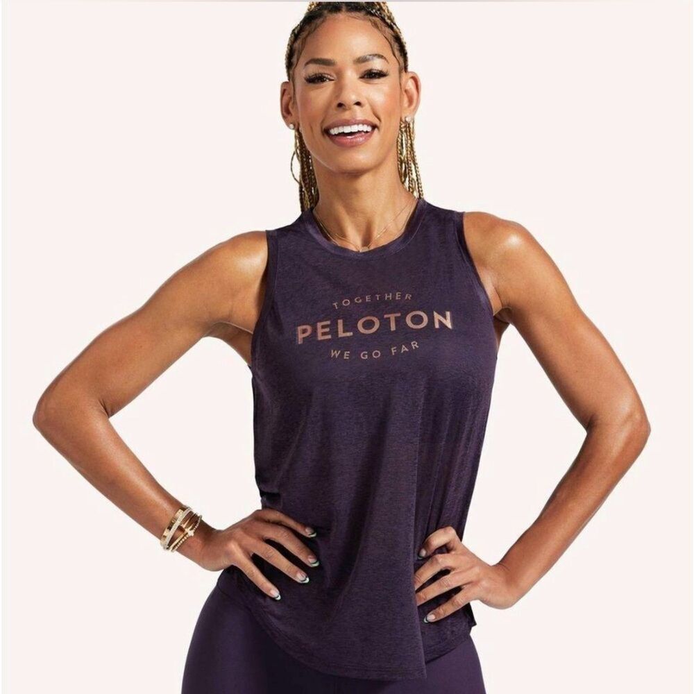 Peloton Agility Scoop Muscle Tank Top Size Medium Purple Workout Activewear